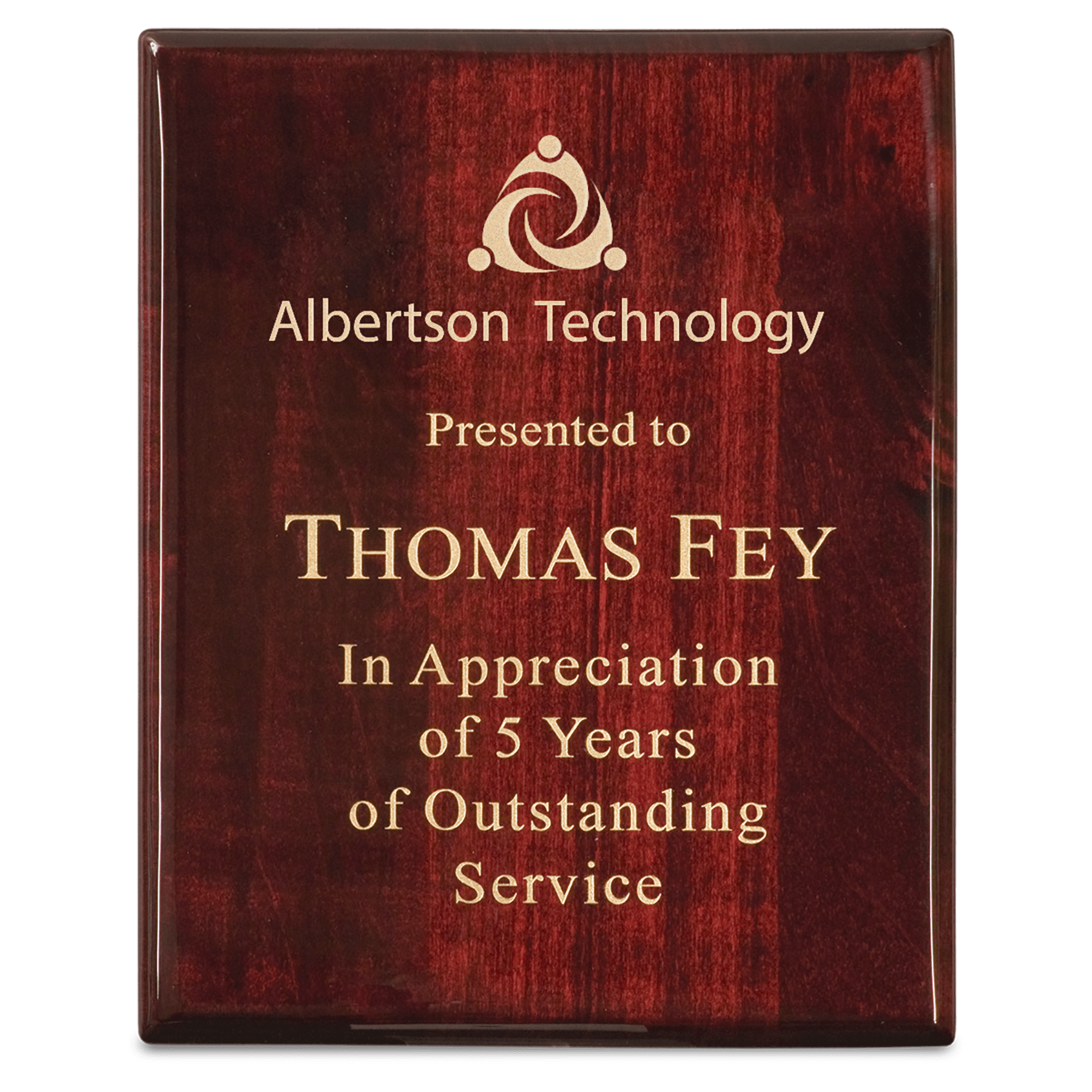 7" x 9" Premium Rosewood Piano Finish Plaque laser engravable