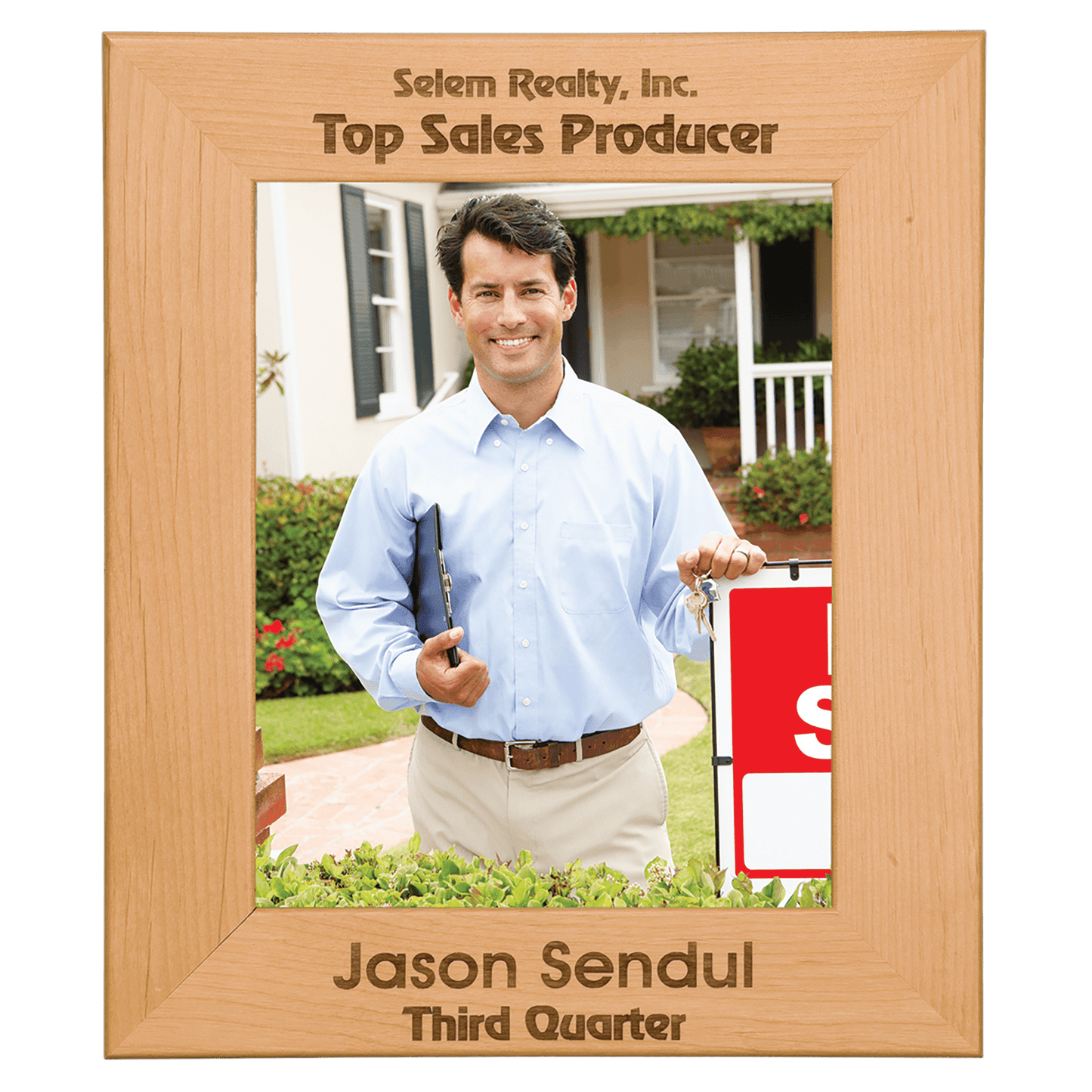 5" x 7" Genuine Red Alder Picture Frame laser engravable