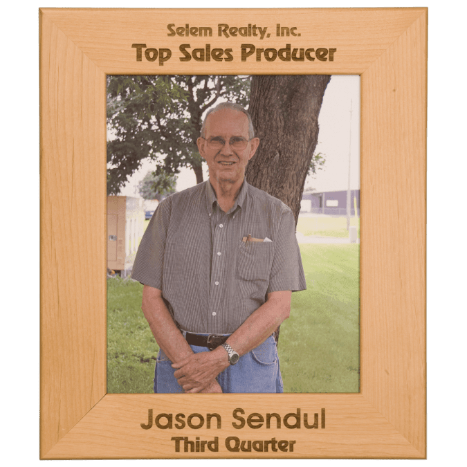 8" x 10" Genuine Red Alder Picture Frame laser engravable