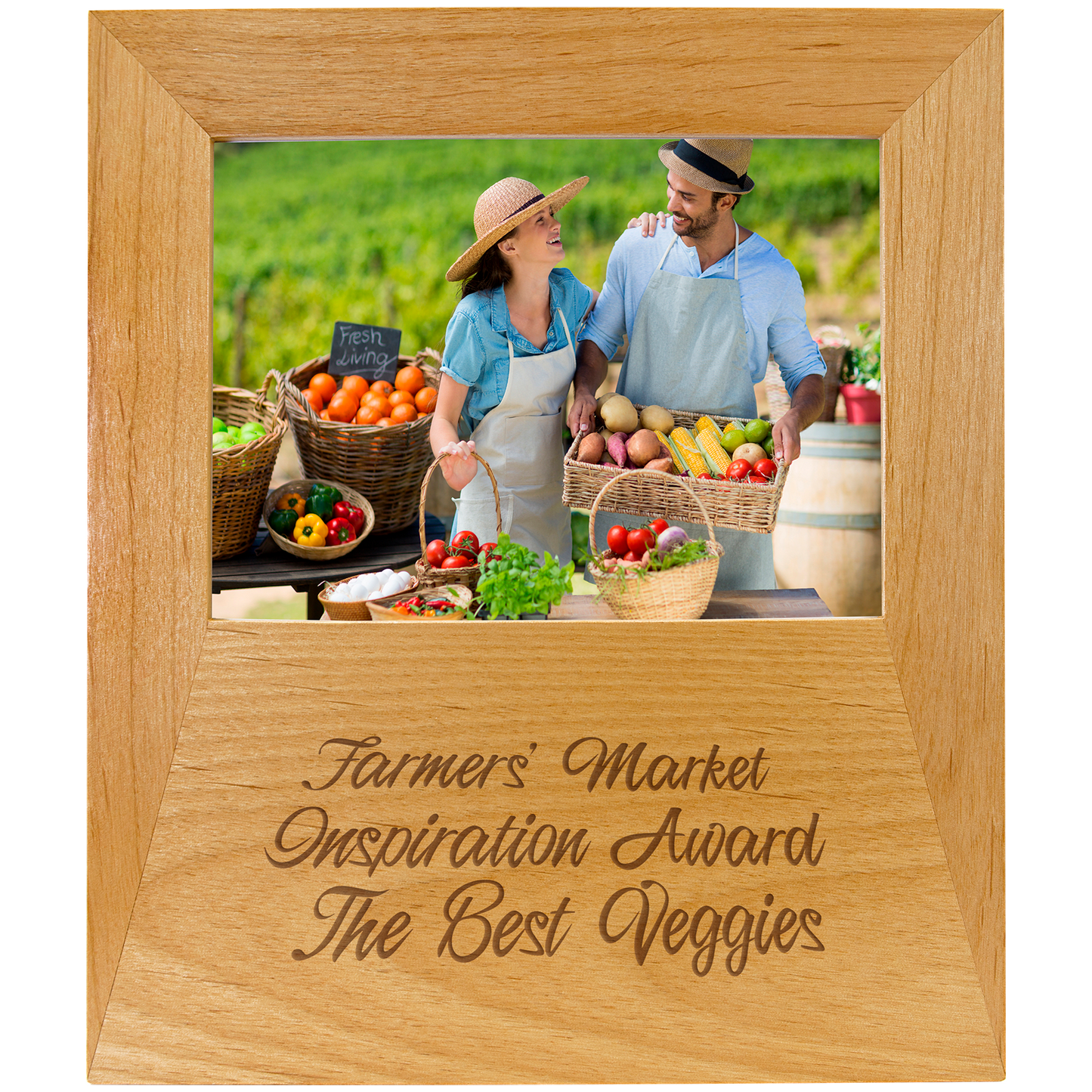 Genuine Red Alder 5" x 7" Picture Frame with 4 7/16" x 9 1/16" Engraving Area