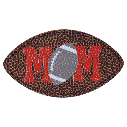 3 1/2" x 2" football leatherette patch laser engravable Kota Pro adhesive