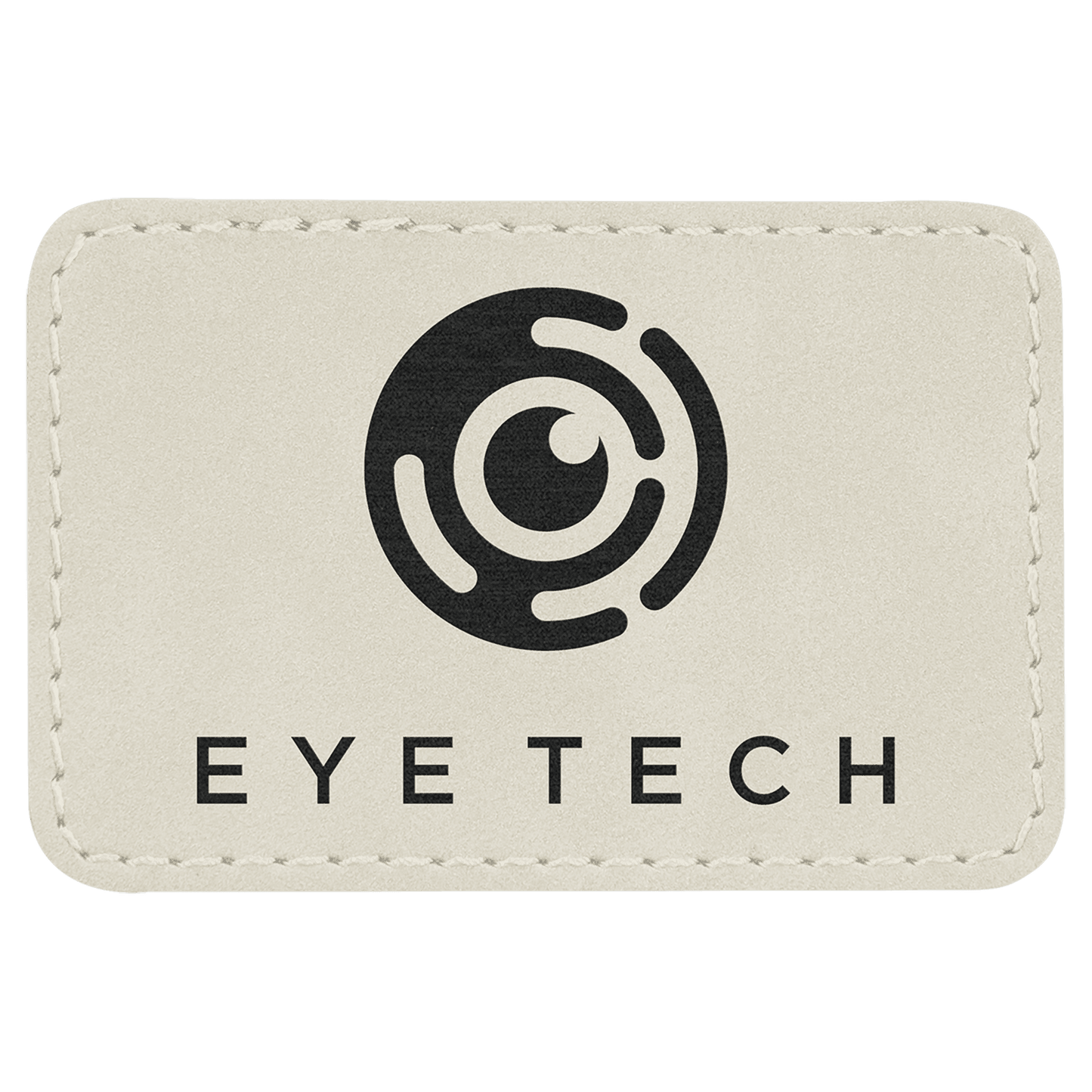 White 3" x 2" rectangle leatherette patch laser engravable Kota Pro adhesive