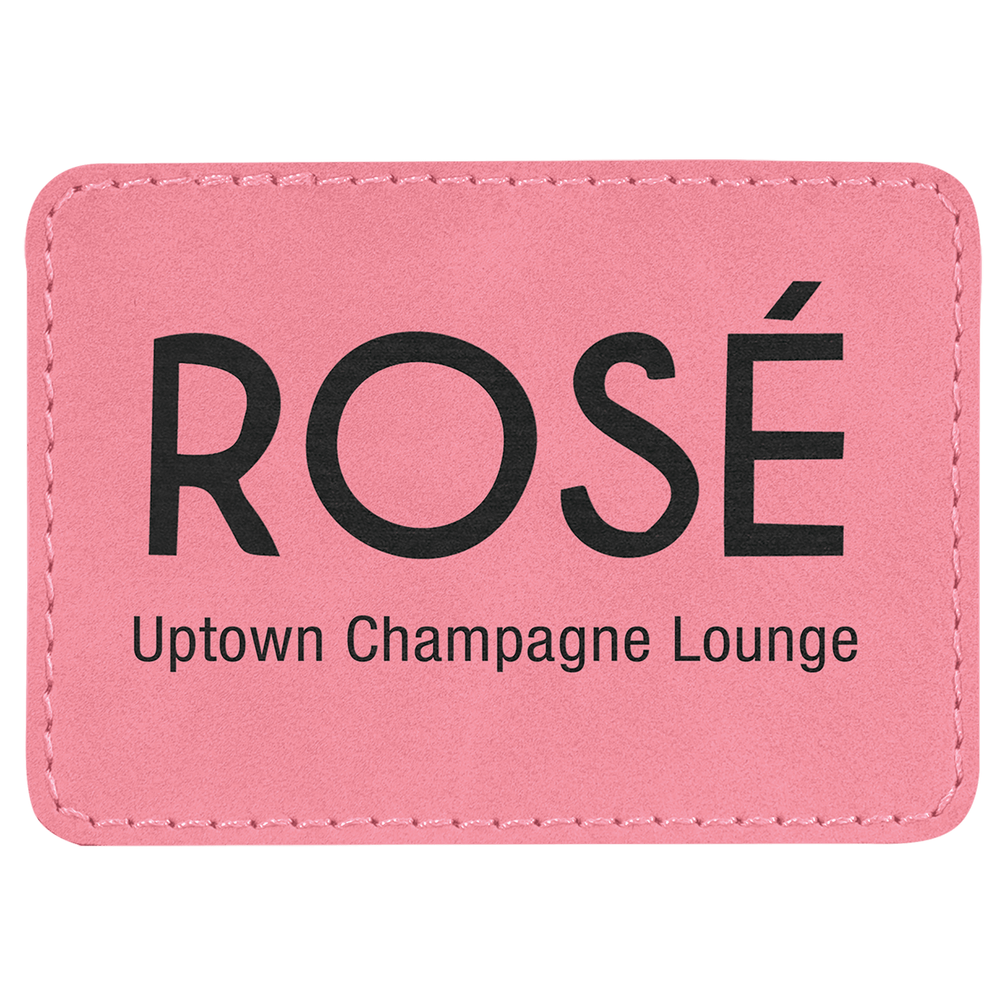 3 1/2" x 2 1/2" Rectangle Pink Laserable Leatherette Patch with Adhesive