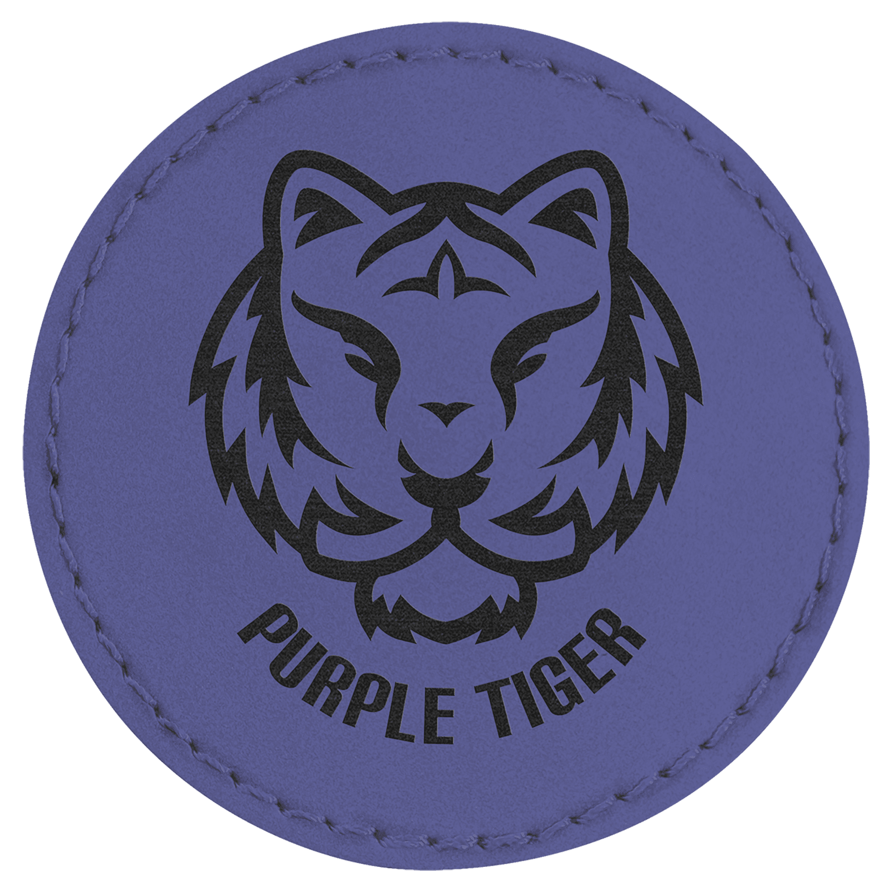 2 1/2" Round Purple Laserable Leatherette Patch with Adhesive