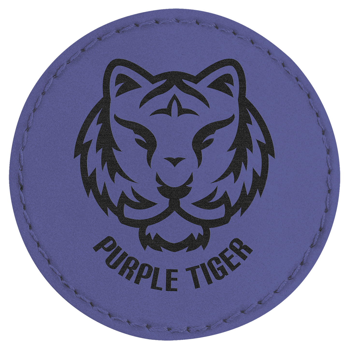 Purple 2 1/2" Laserable Leatherette Round Patch with Kota Pro Adhesive