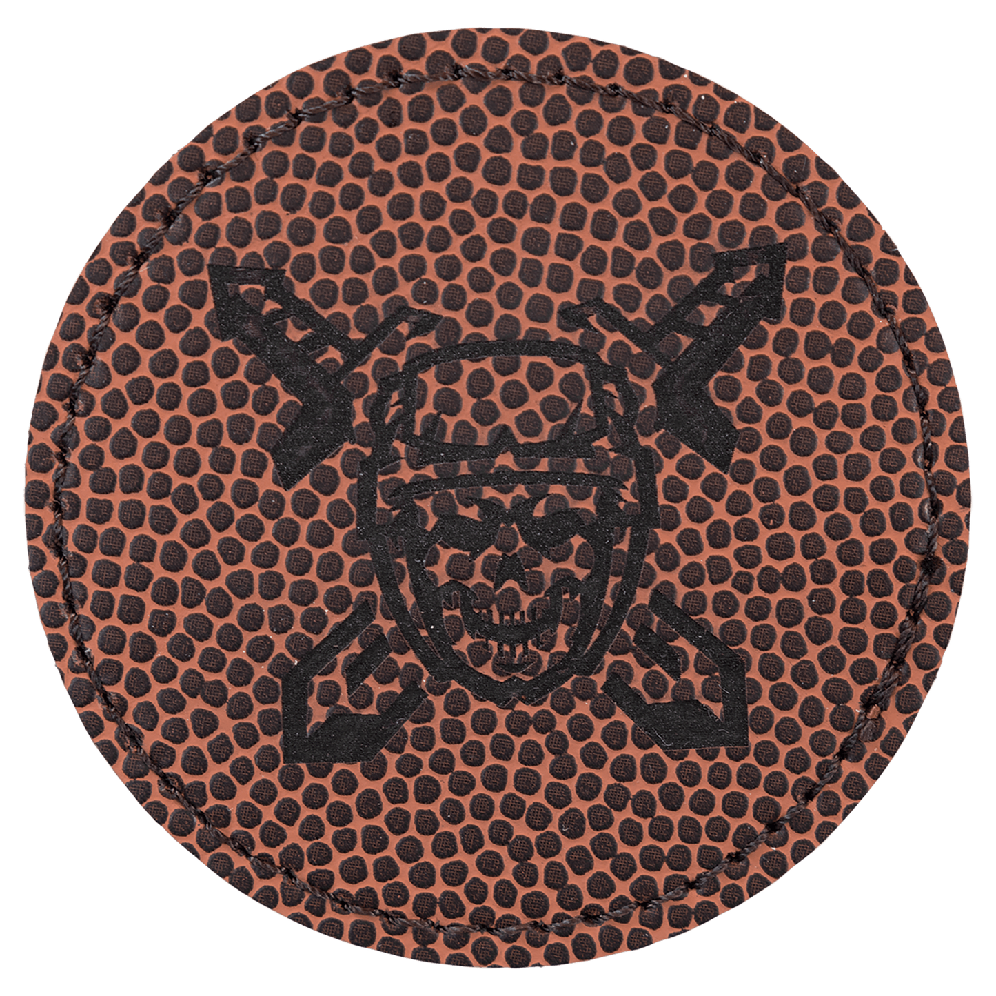 Football 2 1/2" Laserable Leatherette Round Patch with Kota Pro Adhesive