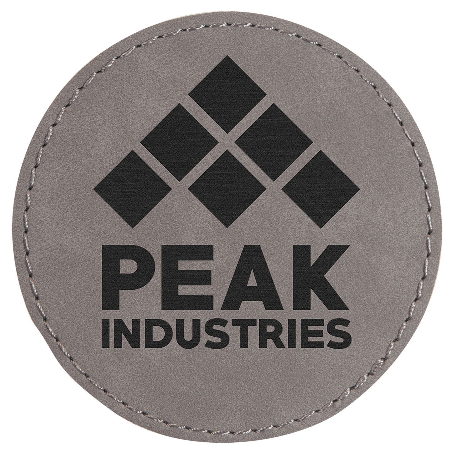 Gray 3" Laserable Leatherette Round Patch with Adhesive