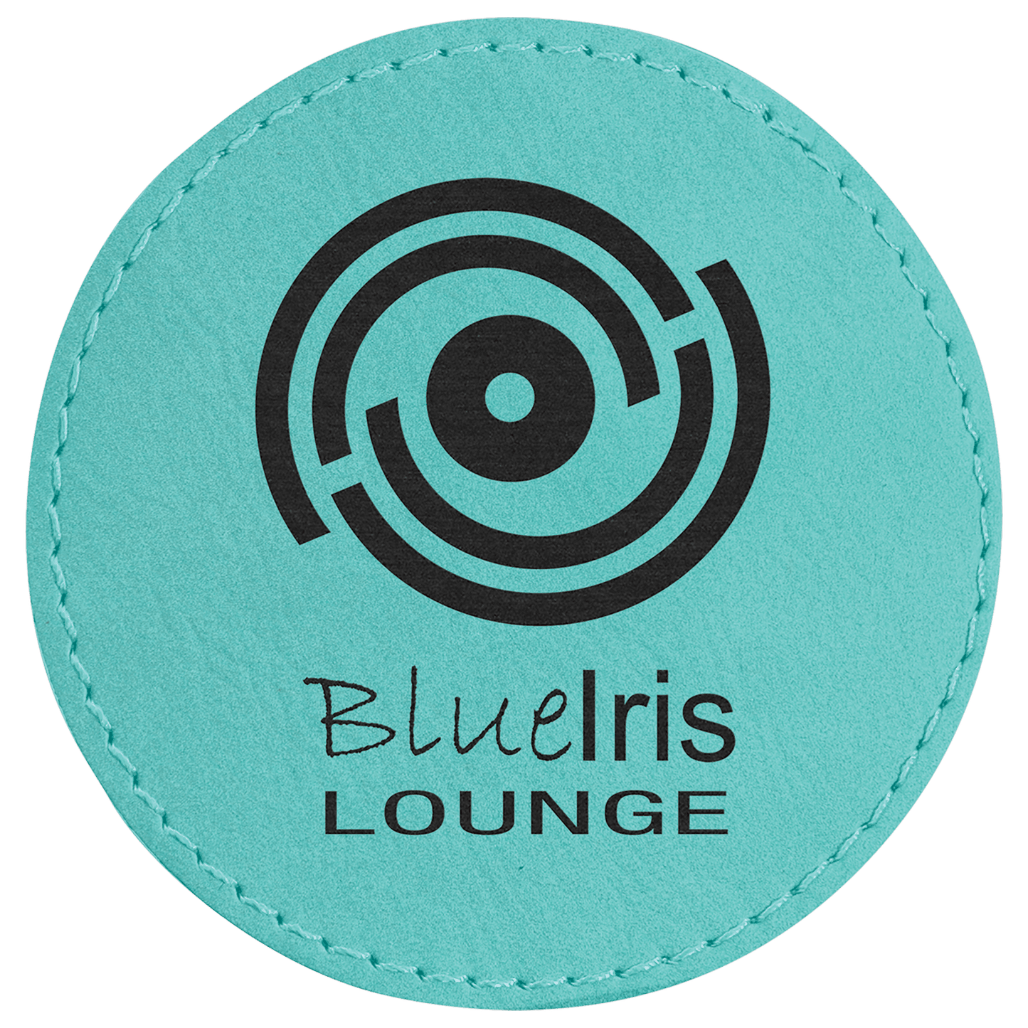 Teal 3" Laserable Leatherette Round Patch with Adhesive
