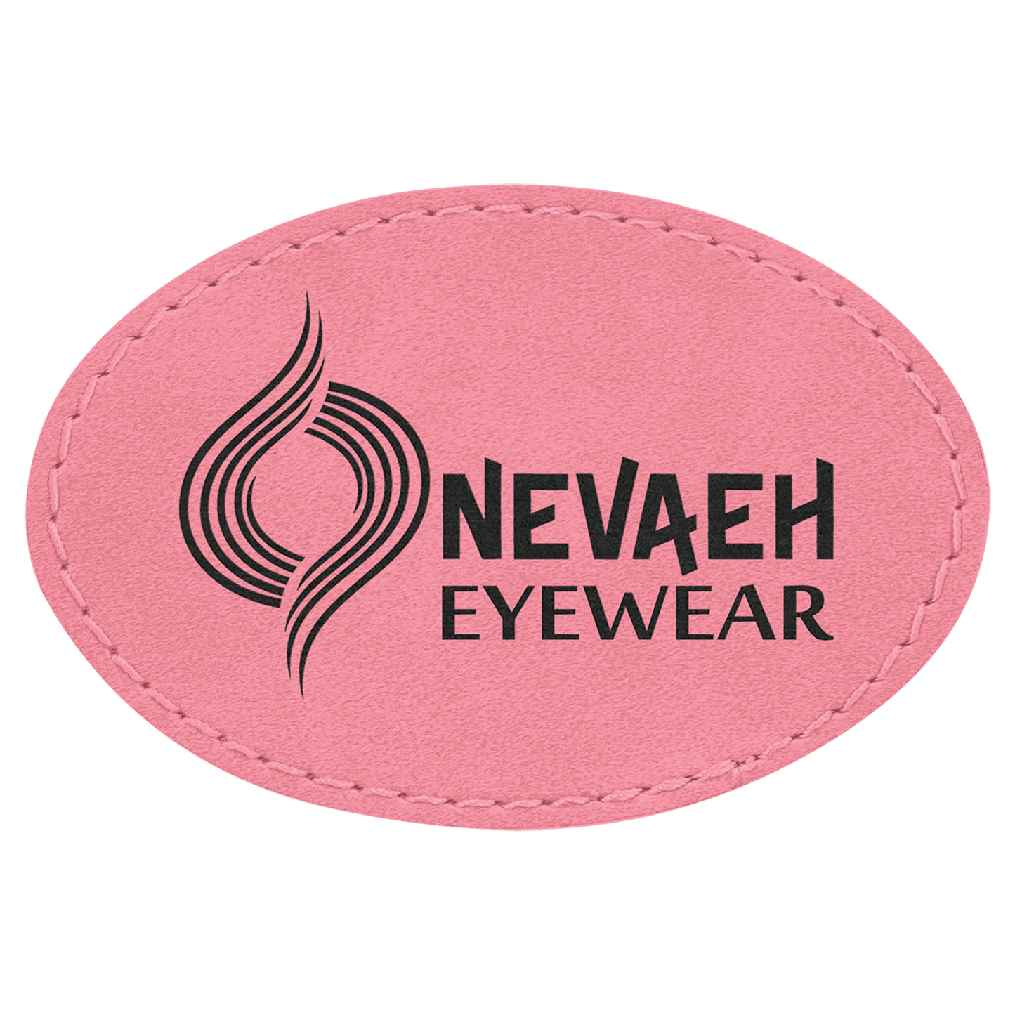 Pink 3" x 2" oval leatherette patch laser engravable Kota Pro adhesive