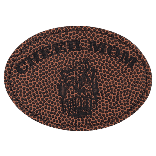 3 1/2" x 2 1/2" Oval Football Laserable Leatherette Patch with Adhesive