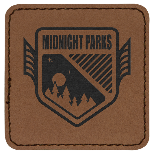 2 1/2" x 2 1/2" Dark Brown Laserable Leatherette Patch with Adhesive