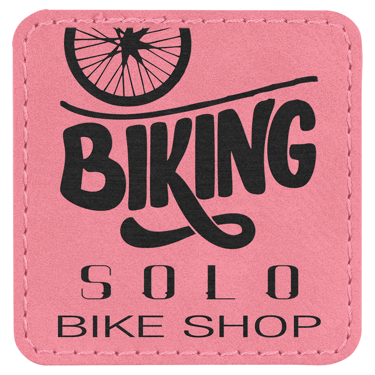 2 1/2" x 2 1/2" Pink Laserable Leatherette Patch with Adhesive