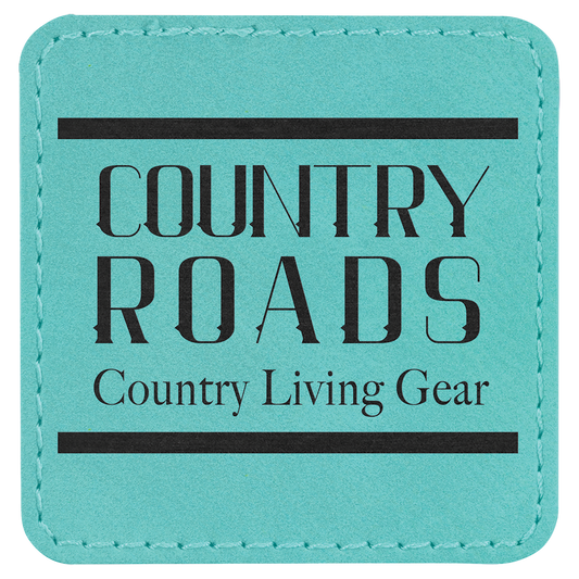 2 1/2" x 2 1/2" Teal Laserable Leatherette Patch with Adhesive
