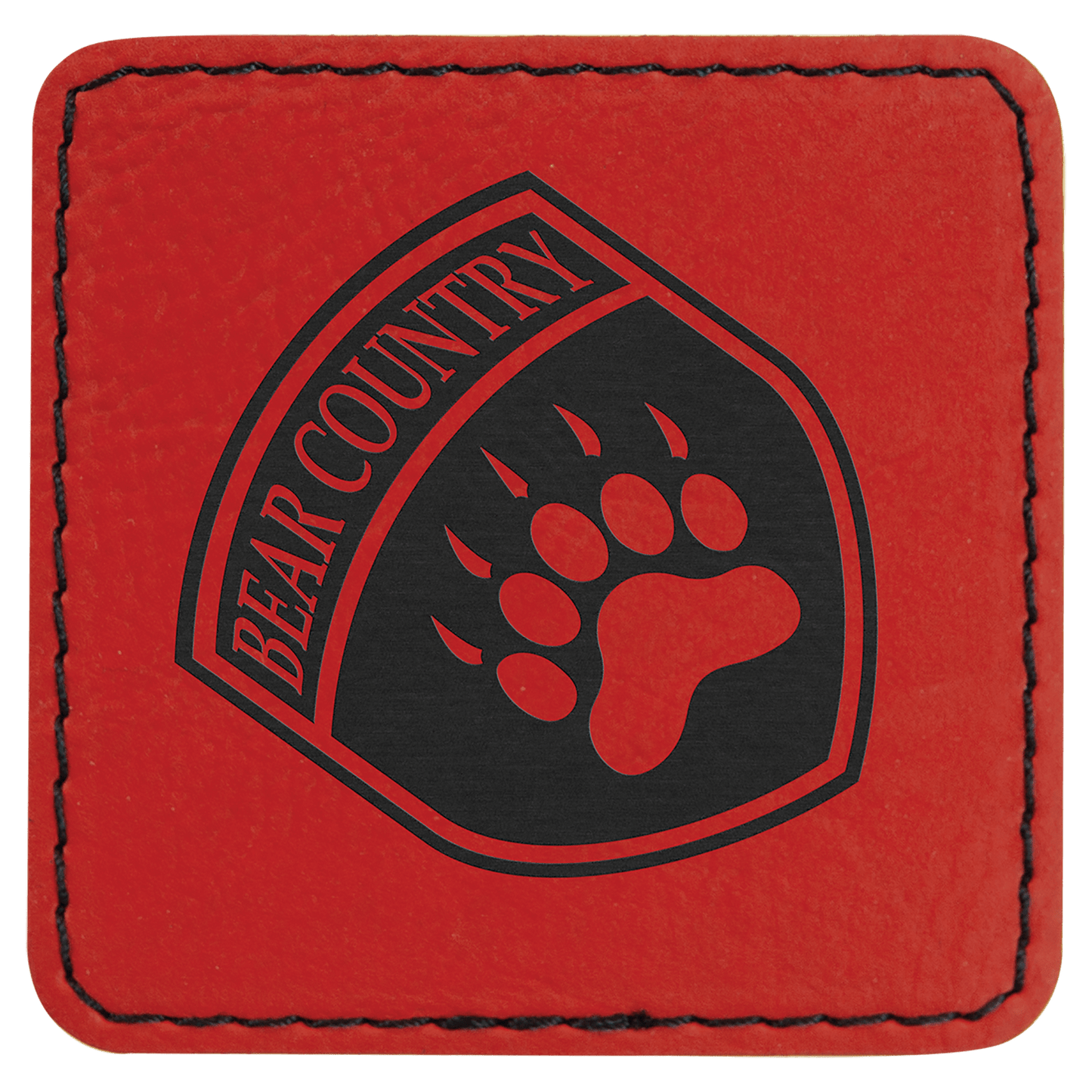 2 1/2" x 2 1/2" Red Laserable Leatherette Patch with Adhesive