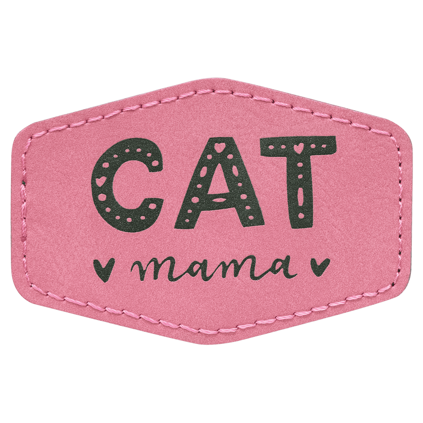 Pink 3" x 2" hex leatherette patch laser engravable Kota Pro adhesive