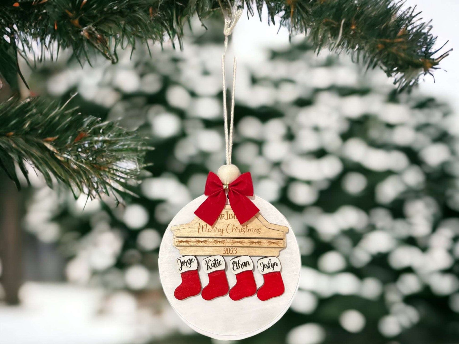 Personalized Stocking Round Ornament