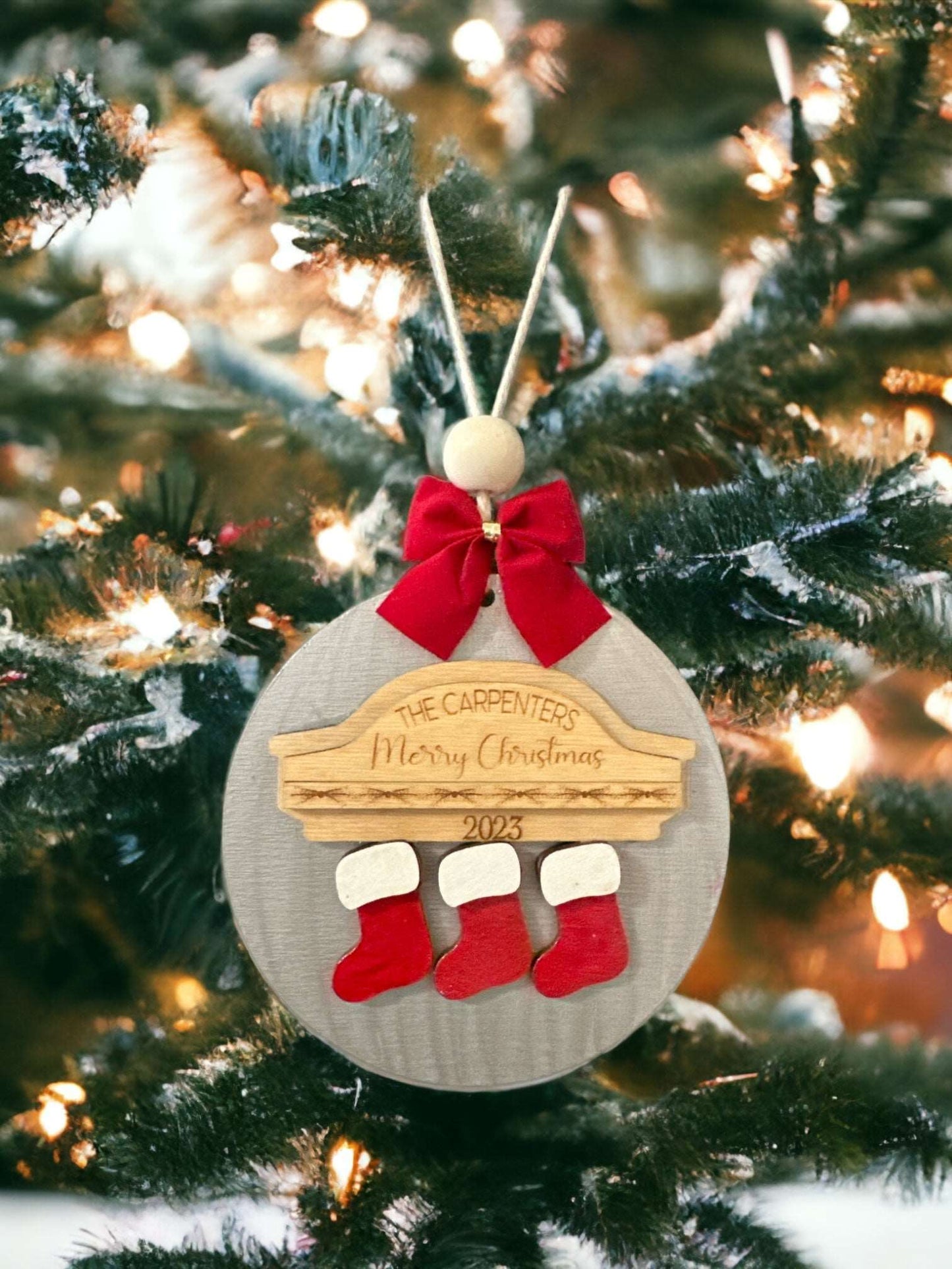 Personalized Stocking Round Ornament