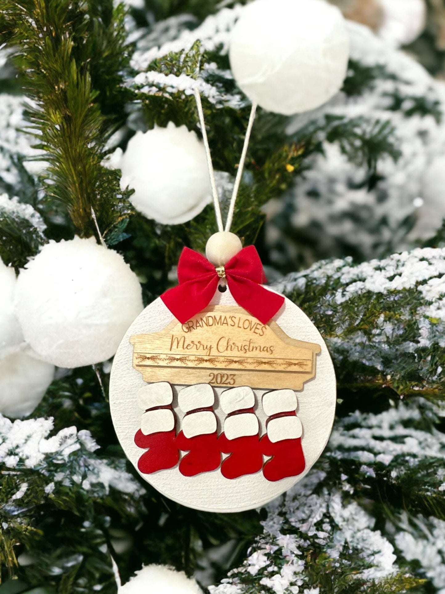 Personalized Stocking Round Ornament