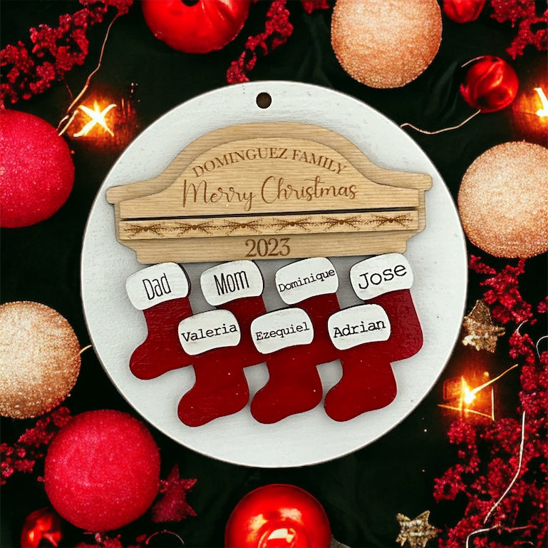 Personalized Stocking Round Ornament