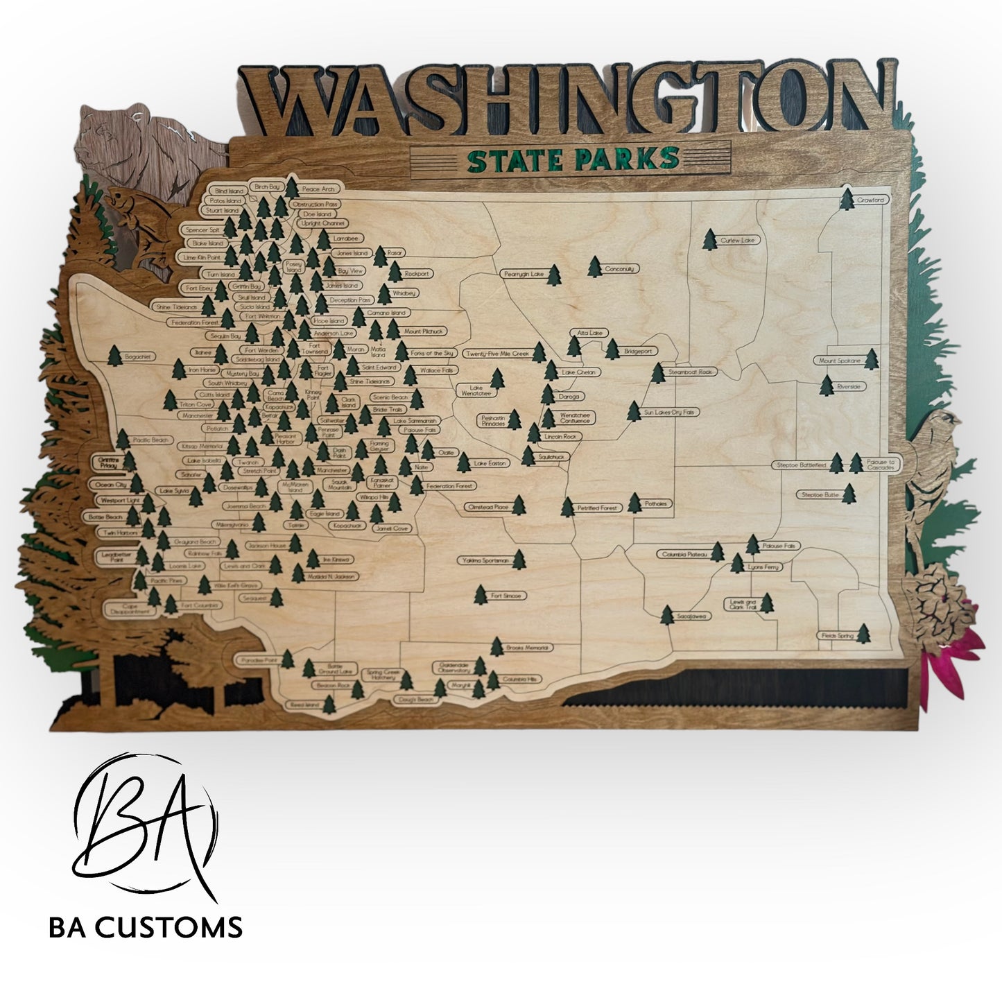 Washington State Park Travel Map