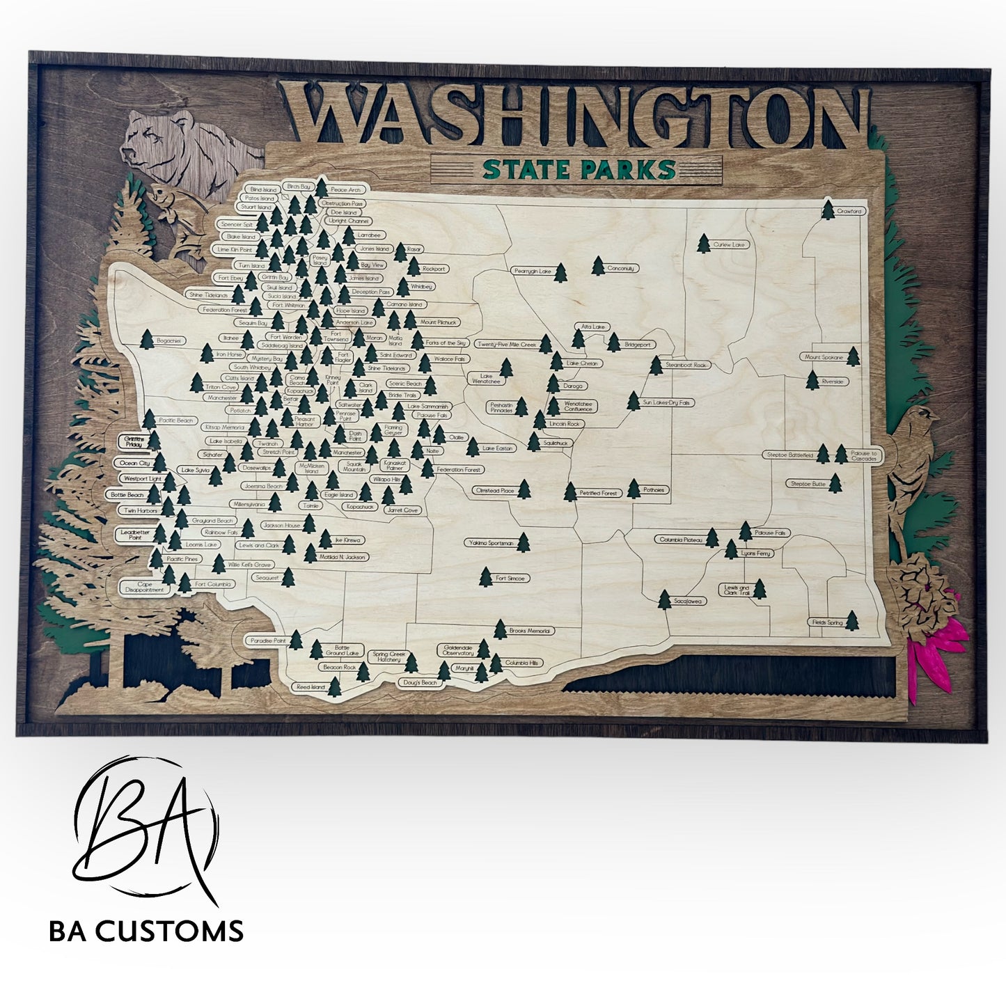 Washington State Park Travel Map