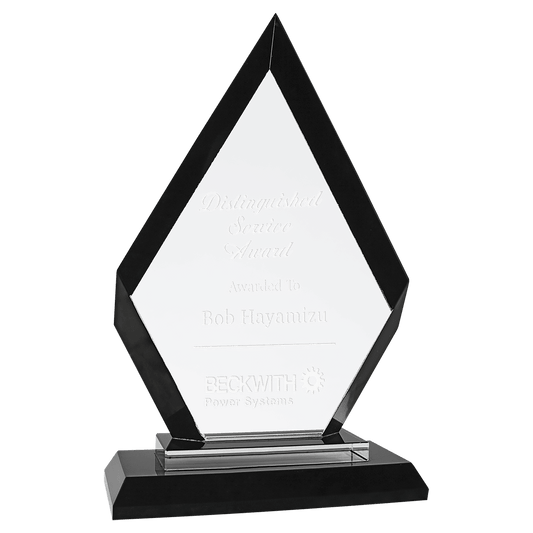 7 1/2" Diamond Regal Glass crystal award laser engravable