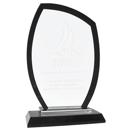 7 1/2" Peak Regal Glass crystal award laser engravable
