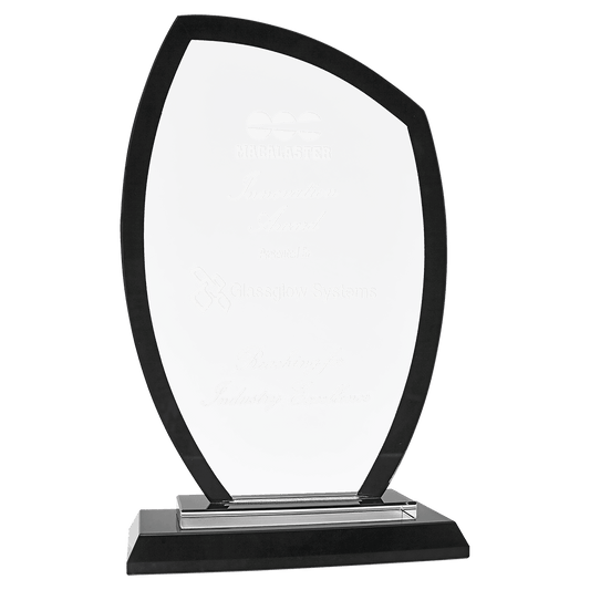 9" Peak Regal Glass crystal award laser engravable