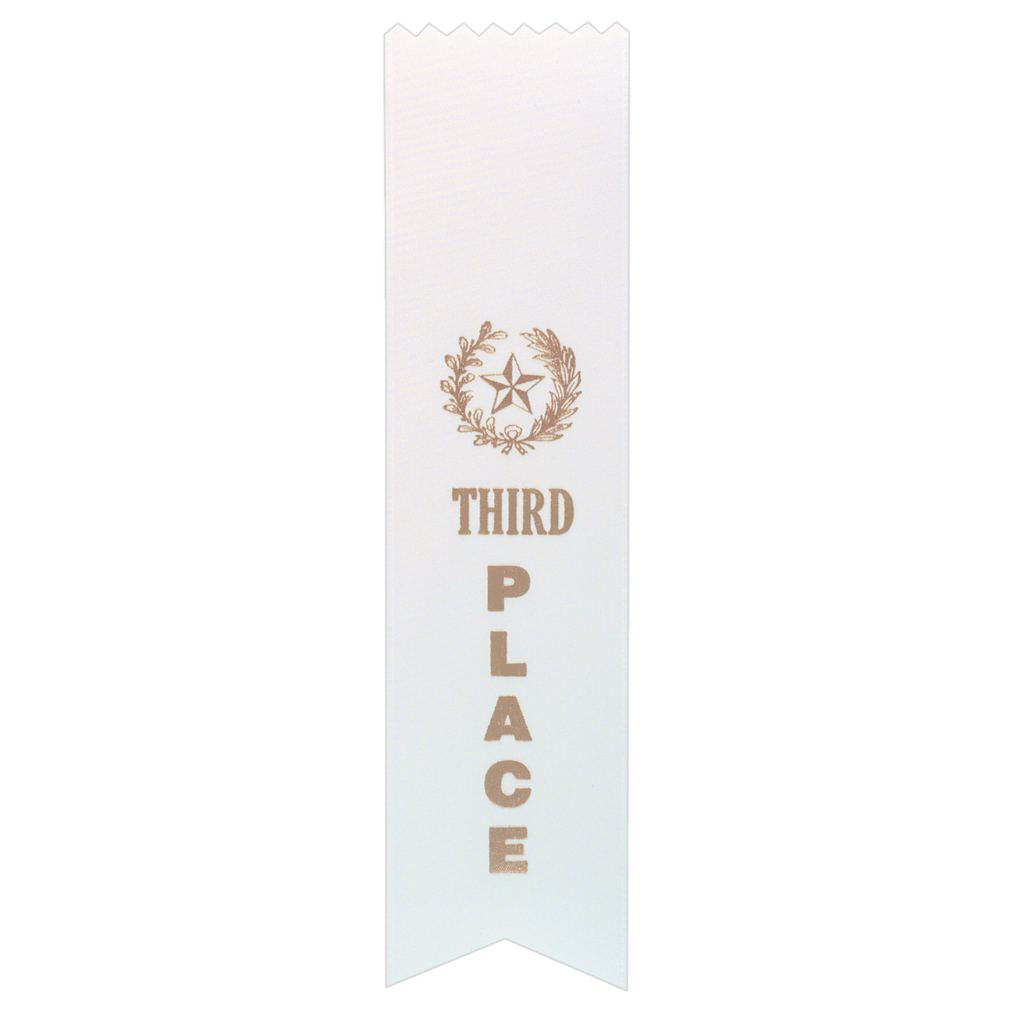 White 3rd Place Pinked Top Ribbon