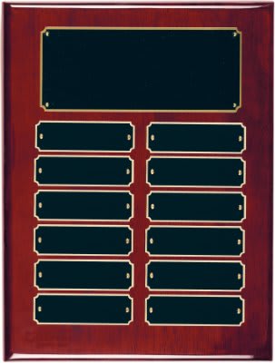 12 Plate Rosewood Piano Finish Completed Perpetual Plaque laser engravable
