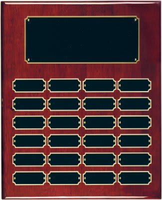 24 Plate Rosewood Piano Finish Completed Perpetual Plaque laser engravable