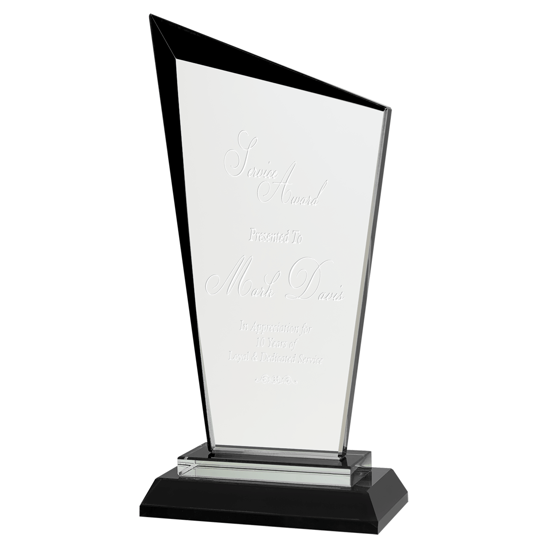 8" Razor Glass glass award laser engravable