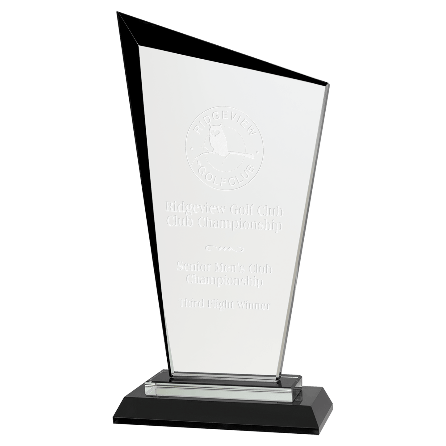 9" Razor Glass glass award laser engravable
