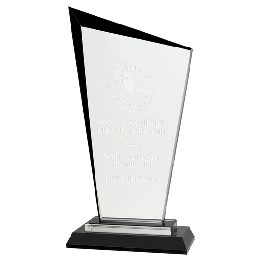 9" Razor Glass glass award laser engravable