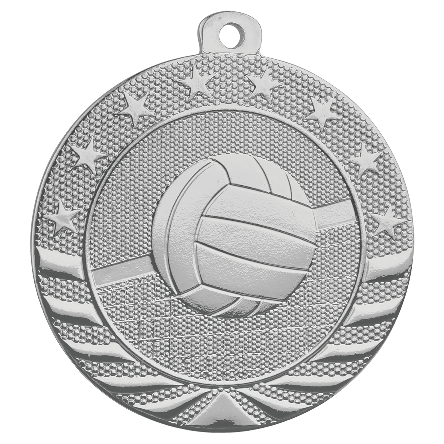 Bright Silver 2" Volleyball Starbrite Medal