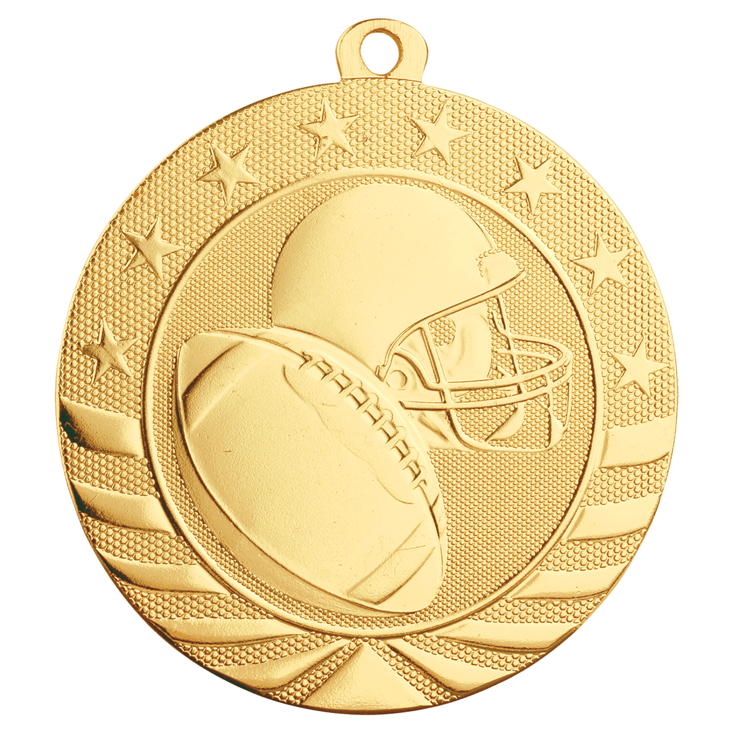 Bright Gold 2 3/4" Football Starbrite Medal
