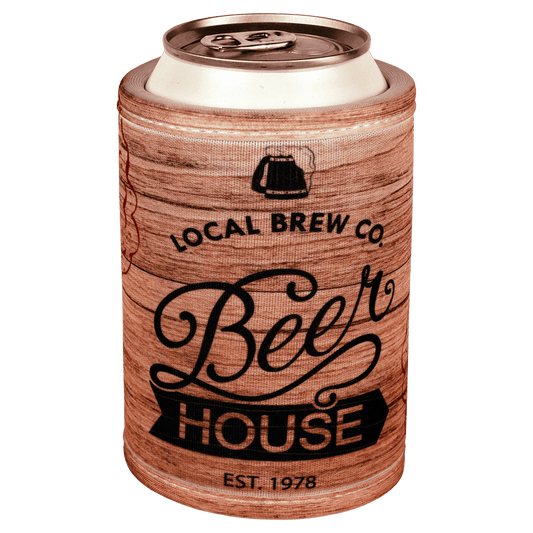 Personalized can and bottle wrap beverage holder with velcro and custom full-color photo or design