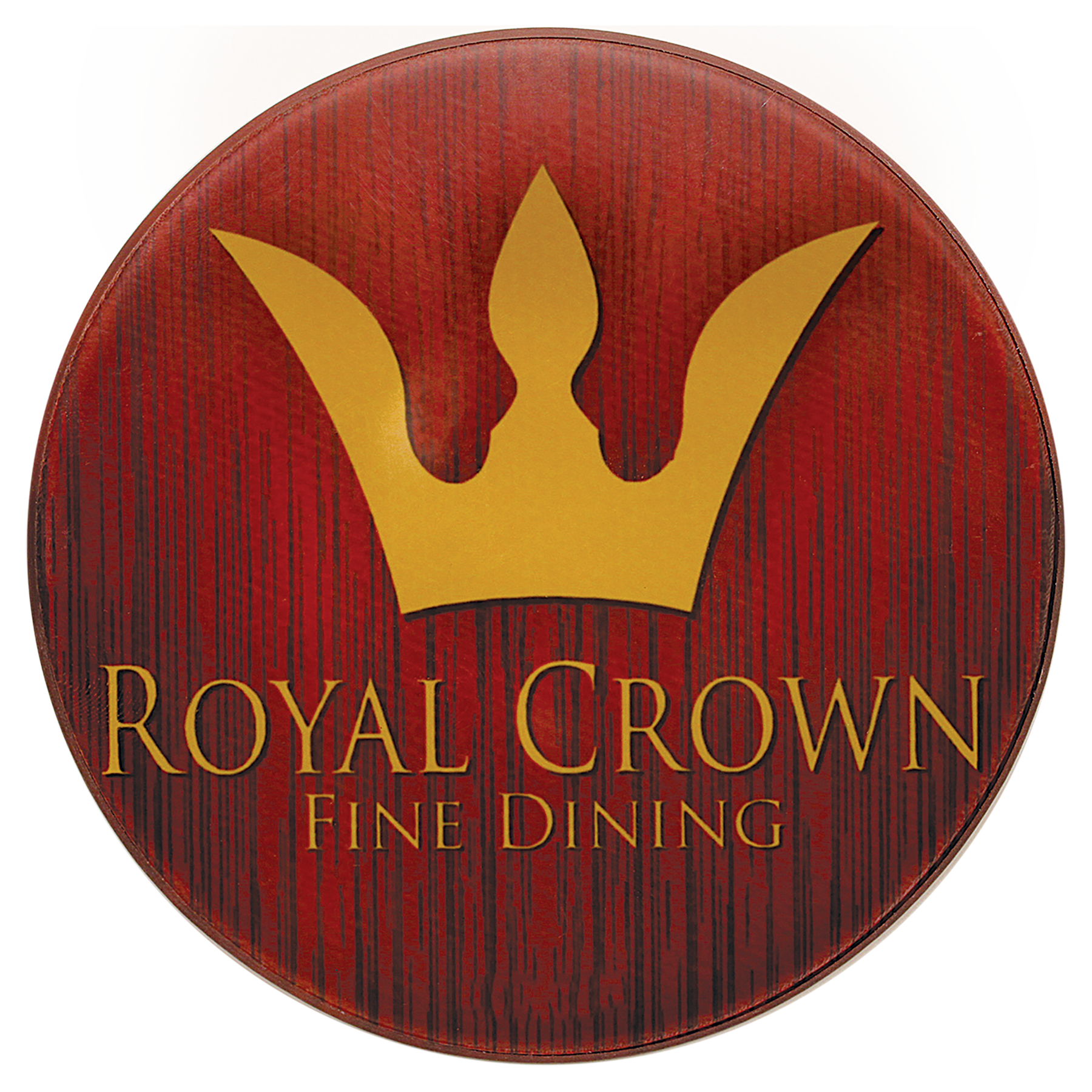 Personalized 4 inch round glass coaster with custom full-color photo or design and rubber feet