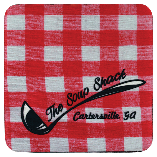 Personalized 4 inch square neoprene coaster with custom full-color photo or design