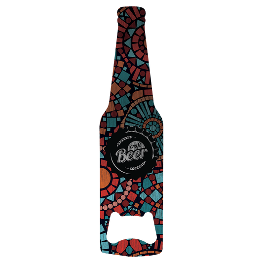 Personalized stainless steel bottle-shaped bottle opener with custom full-color design or photo