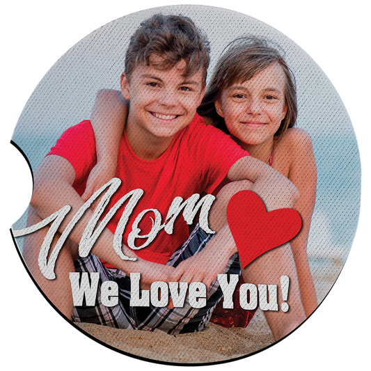 Personalized 2.5 inch neoprene car cup holder coaster with custom full-color design or name