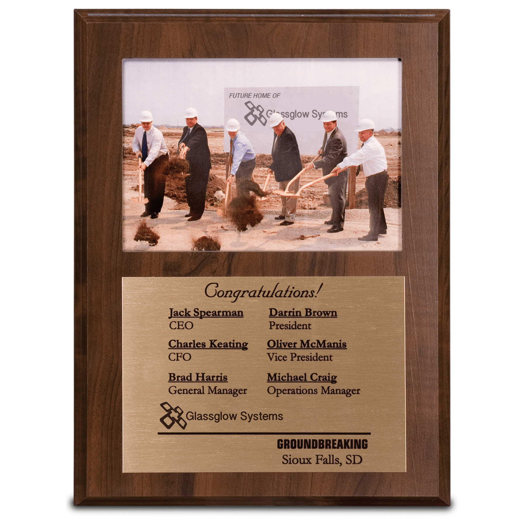 9" x 12" Cherry Finish Slide-In Frame Plaque with 7" x 5" Window laser engravable