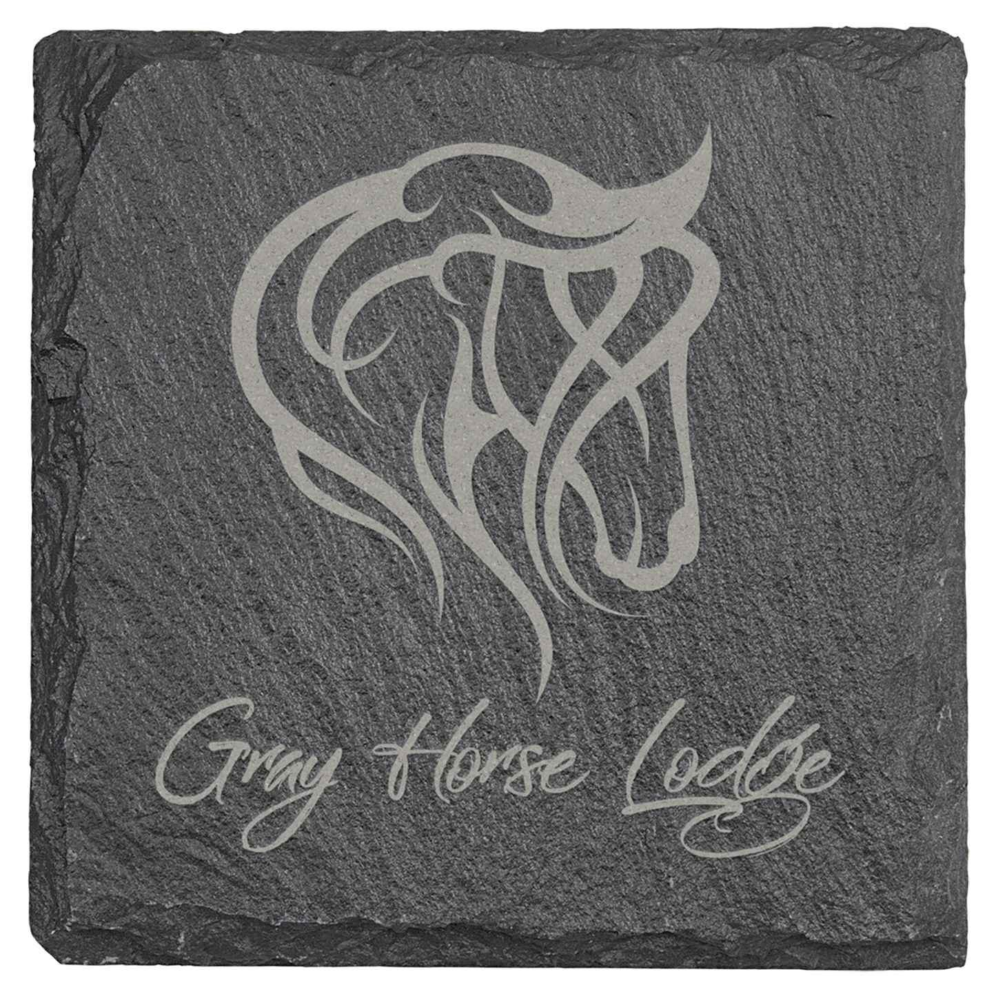 Personalized 4 inch square cork coaster with custom engraved name, monogram or logo