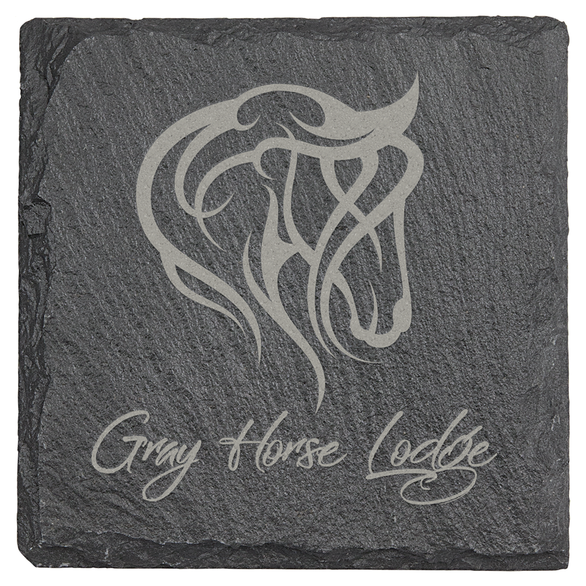 Personalized 4 inch square cork coaster with custom engraved name, monogram or logo