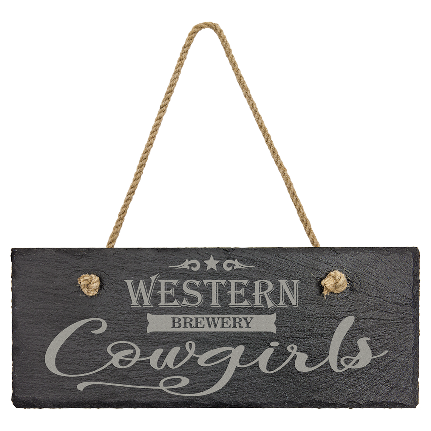 10" x 4" Rectangle Slate Decor with Hanger String laser engravable