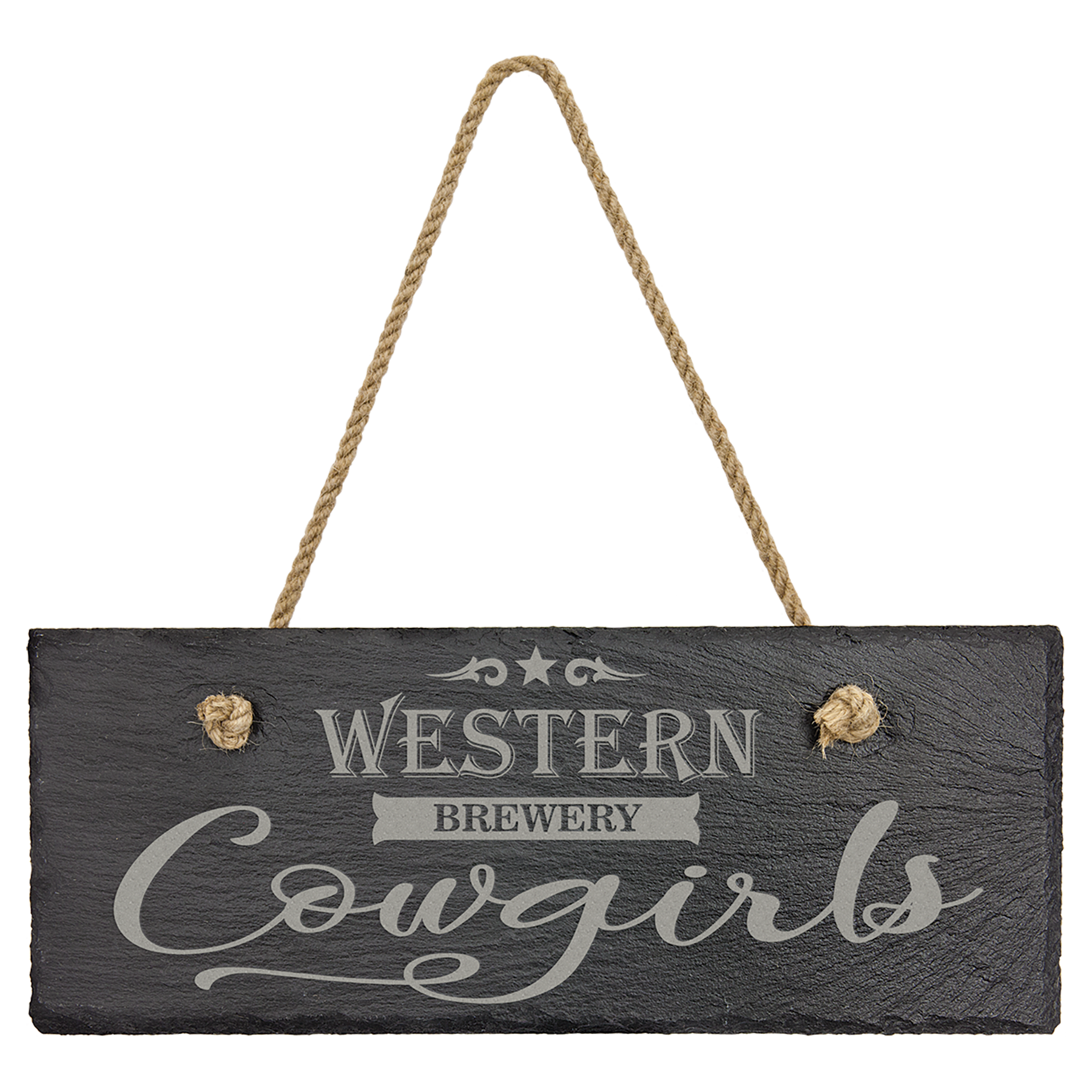 10" x 4" Rectangle Slate Decor with Hanger String laser engravable