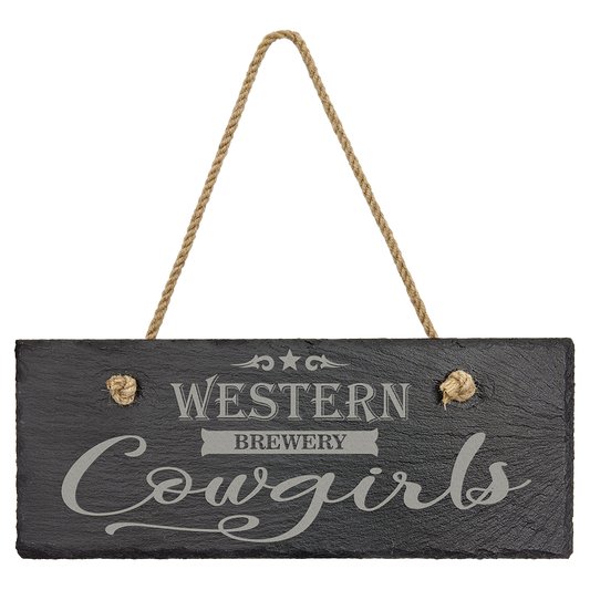 10" x 4" Rectangle Slate Decor with Hanger String laser engravable