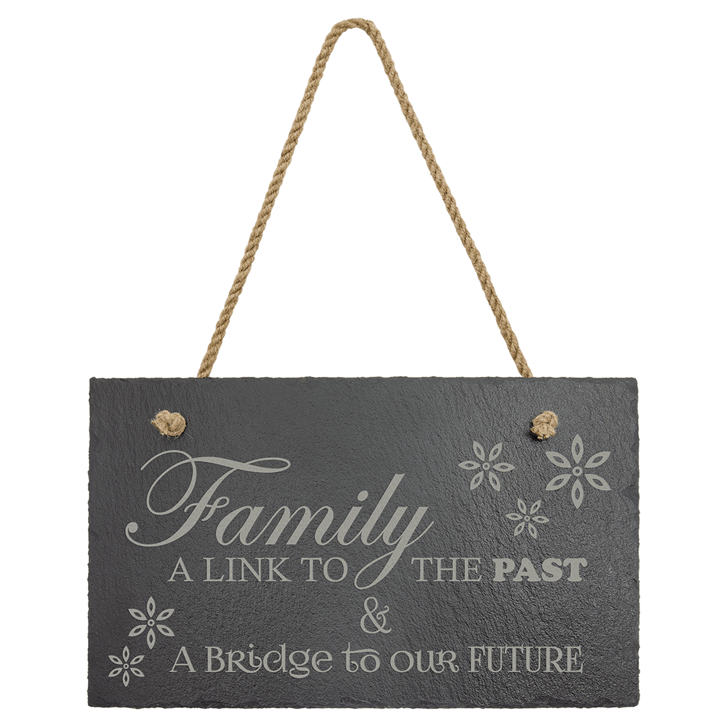 11 3/4" x 7" Rectangle Slate Decor with Hanger String laser engravable