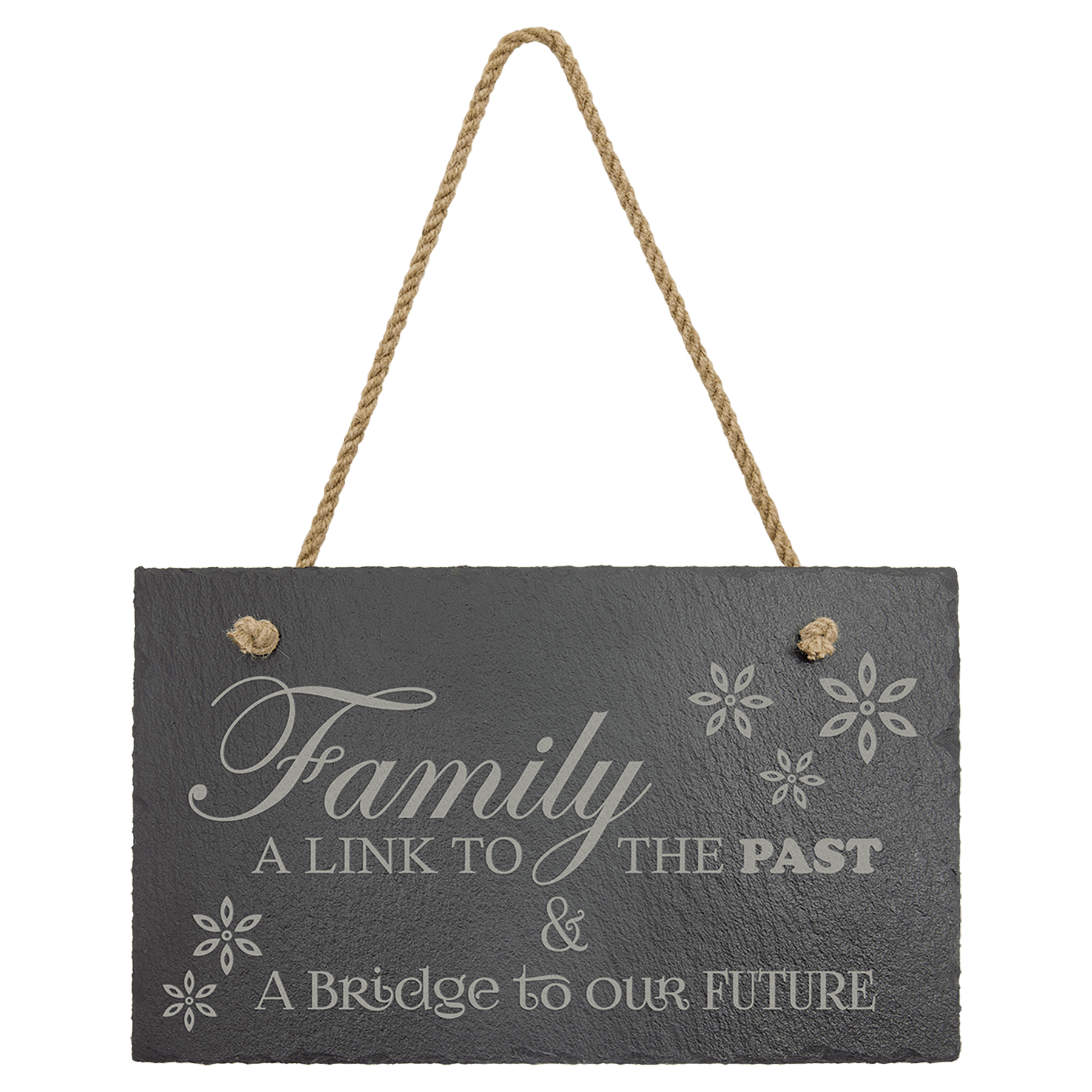 11 3/4" x 7" Rectangle Slate Decor with Hanger String laser engravable