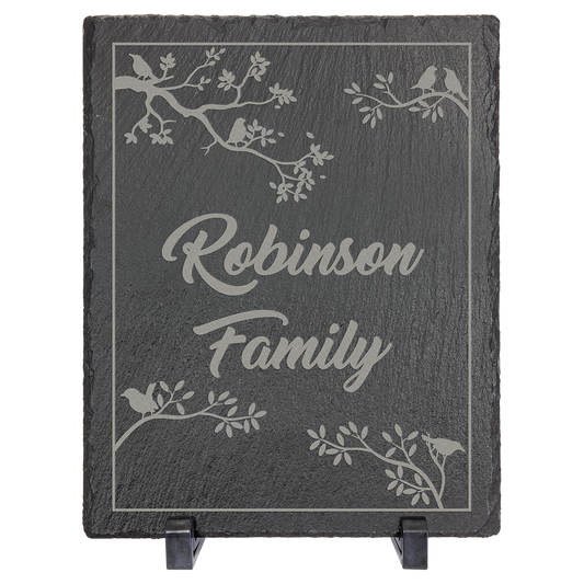 10" x 8" Rectangle Slate Decor with Plastic Feet laser engravable